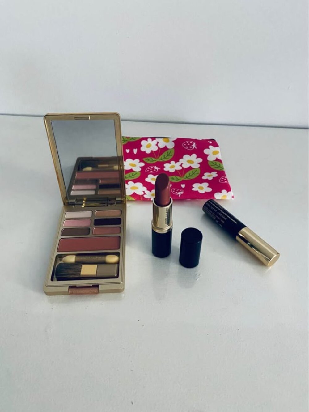 Estee Lauder Lot - Intense Nude Lipstick, Color Pallet, Mascara & Bag